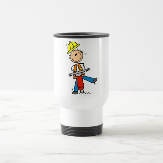 建築のジャックのハンマーのTシャツおよびギフト トラベルマグ (中央)