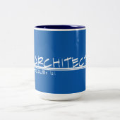 建築のスケッチのタイトルのマグ(ライト) ツートーンマグカップ (中央)