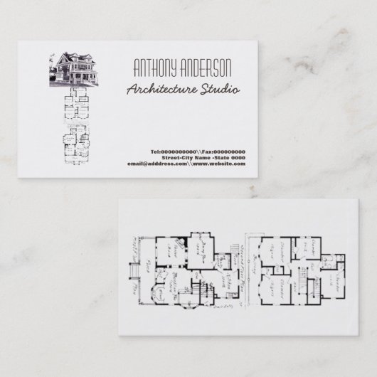 建築のスタジオ 名刺 (正面/裏面)