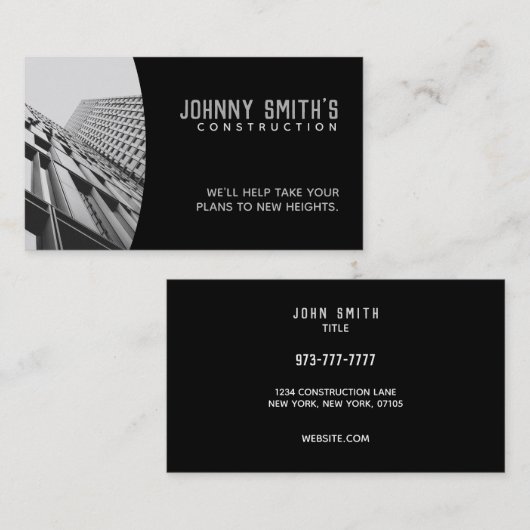 建築のスローガンの名刺 名刺 (正面/裏面)
