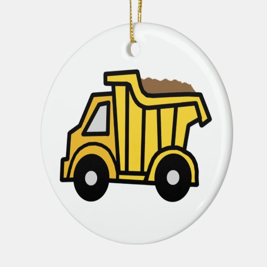 建築のダンプトラックとの漫画の切り貼り芸術 セラミックオーナメント (左)