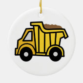 建築のダンプトラックとの漫画の切り貼り芸術 セラミックオーナメント (裏面)