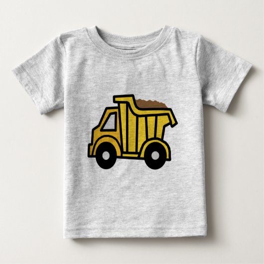 建築のダンプトラックとの漫画の切り貼り芸術 ベビーTシャツ (正面)