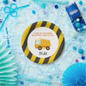 建築のダンプトラックの誕生日 ペーパープレート (パーティー)