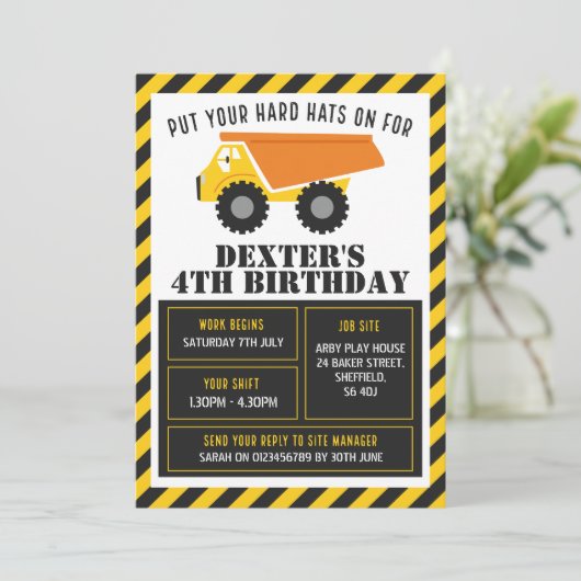 建築のテーマの誕生日のパーティの招待状 招待状 (スタンド正面)