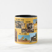 建築のトラクターのコラージュ マグカップ (中央)