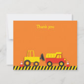 建築のトラックの平たい箱はメッセージカード感謝していしています ノートカード (正面)