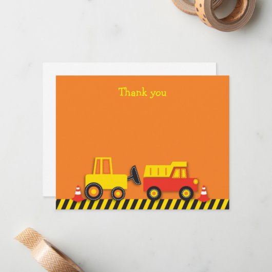 建築のトラックの平たい箱はメッセージカード感謝していしています ノートカード (正面/裏面インサイチュ)