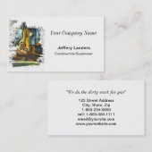 建築のバックホウのイラストレーションの名刺 名刺 (正面/裏面)