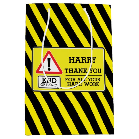 建築のパーティーの外国人労働者のchervonのギフトバッグ ミディアムペーパーバッグ (正面)