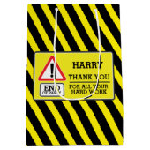 建築のパーティーの外国人労働者のchervonのギフトバッグ ミディアムペーパーバッグ (裏面)