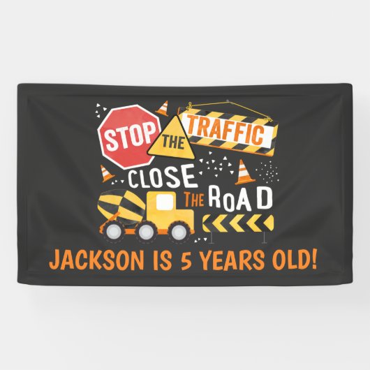 建築のパーティーの旗のダンプトラックの誕生日 横断幕 (横)