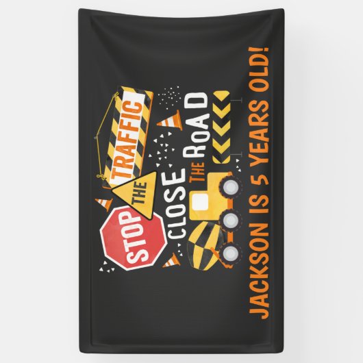 建築のパーティーの旗のダンプトラックの誕生日 横断幕 (縦)