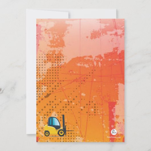 建築のフォークリフトの招待状 招待状 (裏面)