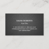 建築のモノグラムのモダンで黒い革 名刺 (裏面)