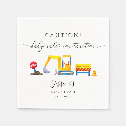 建築の下で男の子のシャワー スタンダードカクテルナプキン (正面)