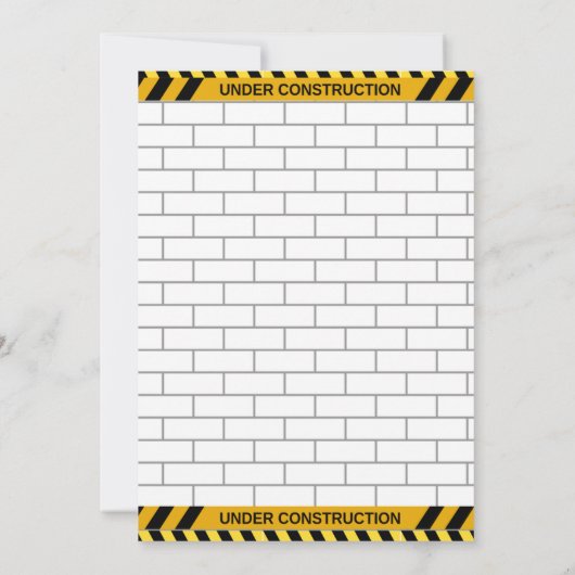 建築の下で赤ちゃん服ベビーシャワー 招待状 (裏面)