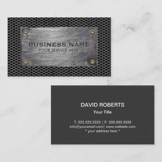 建築の不動産のグランジな金属のプロフェッショナル 名刺 (正面/裏面)