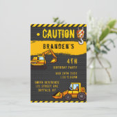 建築の中で注意トラック誕生日パーティーI 招待状 (スタンド正面)