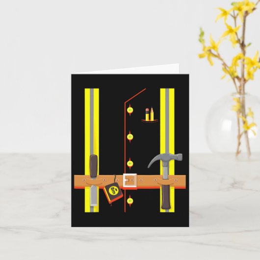 建築の労働者の衣装のための男の子の子供のハロウィー カード (黄色い花)