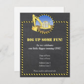 建築の地帯のチョークの誕生日のパーティの招待状 招待状 (正面/裏面)