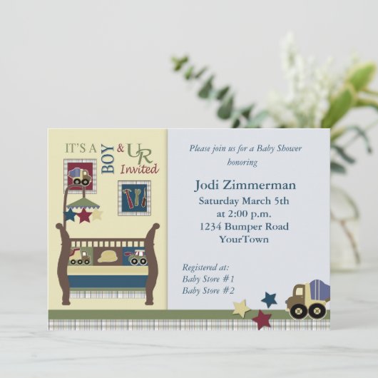 建築の地帯のベビーシャワーの招待状 招待状 (スタンド正面)