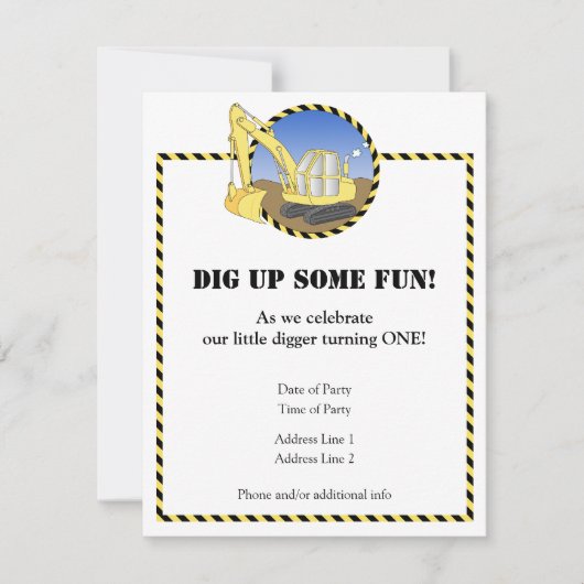 建築の地帯の誕生日のパーティの招待状 招待状 (正面)