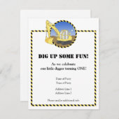 建築の地帯の誕生日のパーティの招待状 招待状 (正面/裏面)