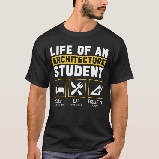 建築の学生の建築家の仕事に生きる Tシャツ (正面)