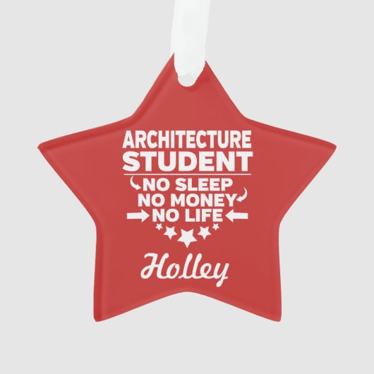 建築の学生No LifeまたはMoney オーナメント (裏面)