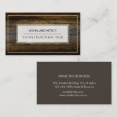 建築の専門のモダンな木製の建築者 名刺 (正面/裏面)