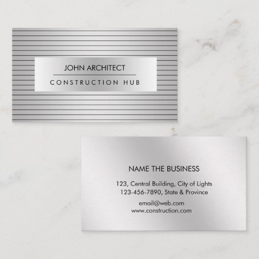 建築の専門のモダンな金属の建築者 名刺 (正面/裏面)