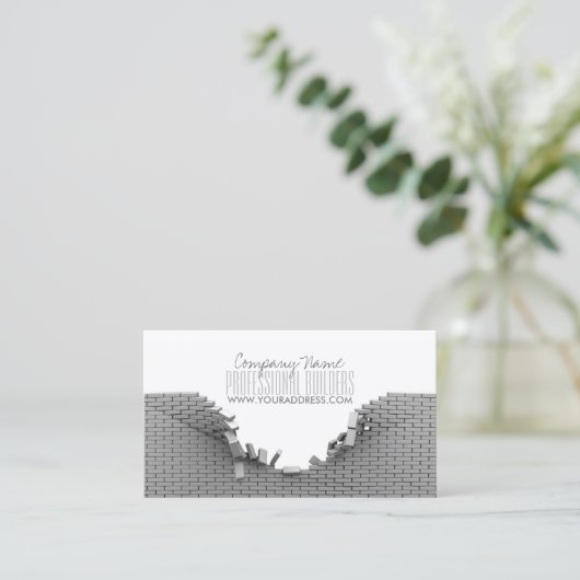建築の建築者の灰色の煉瓦名刺 名刺 (スタンド正面)