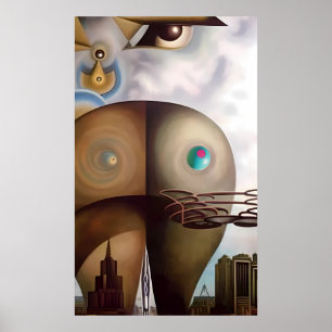 建築の後部建築 – Ken Gage Surreal Art ポスター