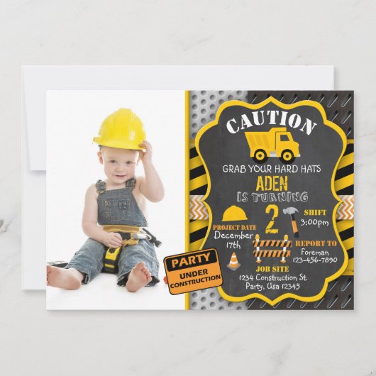 建築の招待状|のダンプトラック|の写真 招待状 (正面)