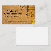 建築の木製テーブル上のハンドツール 名刺 (正面/裏面)