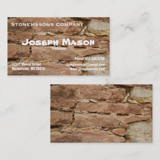 建築の煉瓦工 名刺 (正面/裏面)