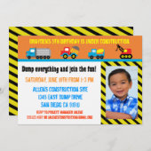 建築の男の子の誕生日の招待状-年齢 招待状 (正面/裏面)