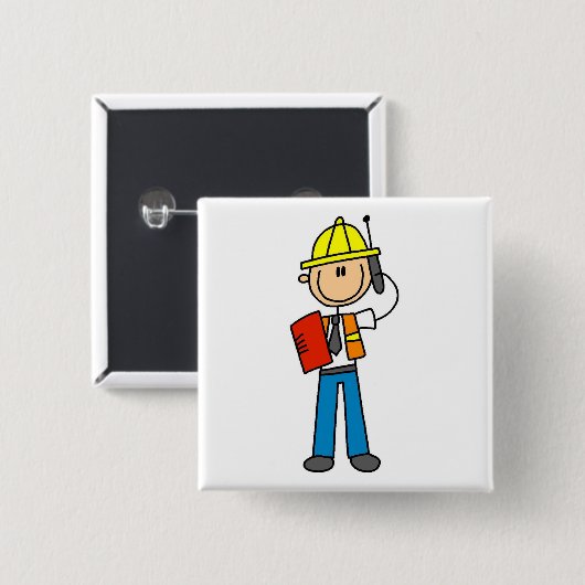 建築の監督のTシャツおよびギフト 缶バッジ (正面&裏面)