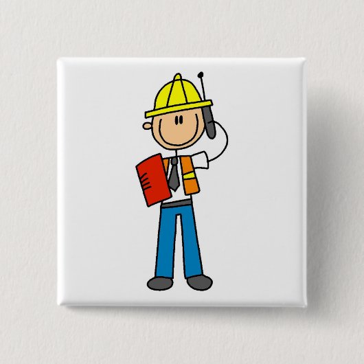 建築の監督のTシャツおよびギフト 缶バッジ (正面)