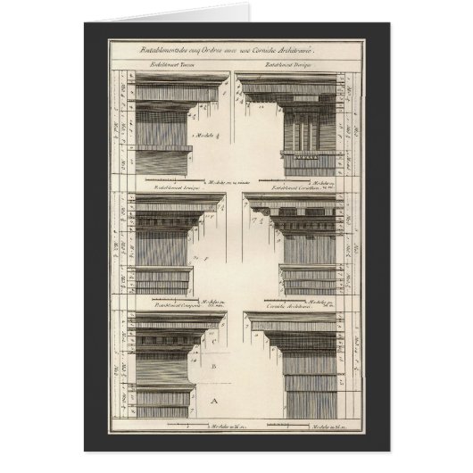 建築の秩序、ヴィンテージのエンタブラチュア (正面)