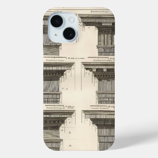 建築の秩序、ヴィンテージのエンタブラチュア Case-Mate iPhoneケース (裏面)