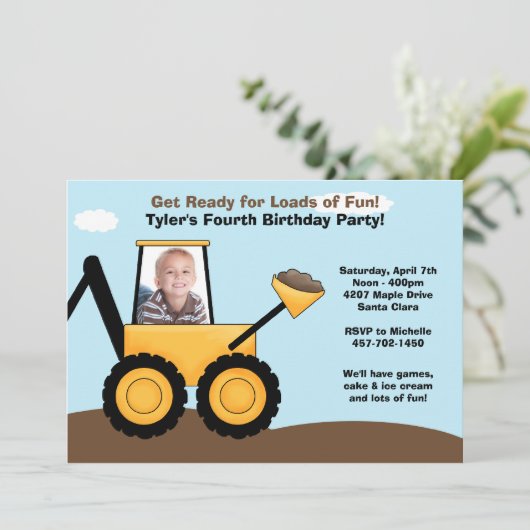 建築の誕生日のパーティの招待状 招待状 (スタンド正面)