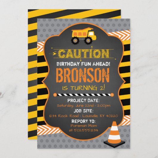 建築の誕生日のパーティの招待状 招待状 (正面/裏面)