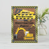 建築の誕生日パーティーのツールとダイガー 招待状 (スタンド正面)