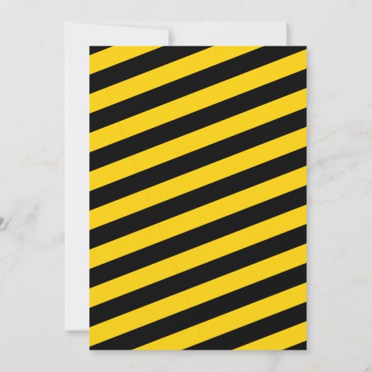 建築の警告サイン男の子バースデーパーティー 招待状 (裏面)