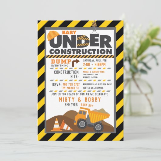 建築の赤ちゃんシャワー招待 招待状 (スタンド正面)