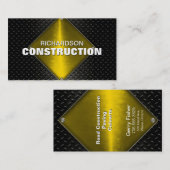 建築の金属の名刺-黒い金ゴールド 名刺 (正面/裏面)