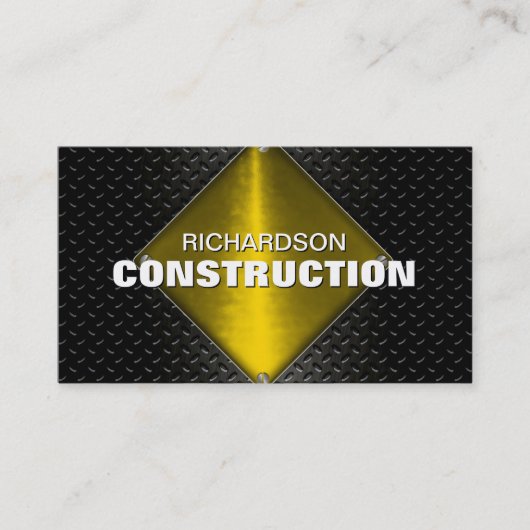 建築の金属の名刺-黒い金ゴールド 名刺 (正面)