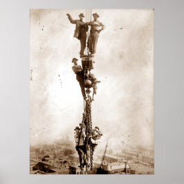 建築の鉄工が乗り降りる ポスター